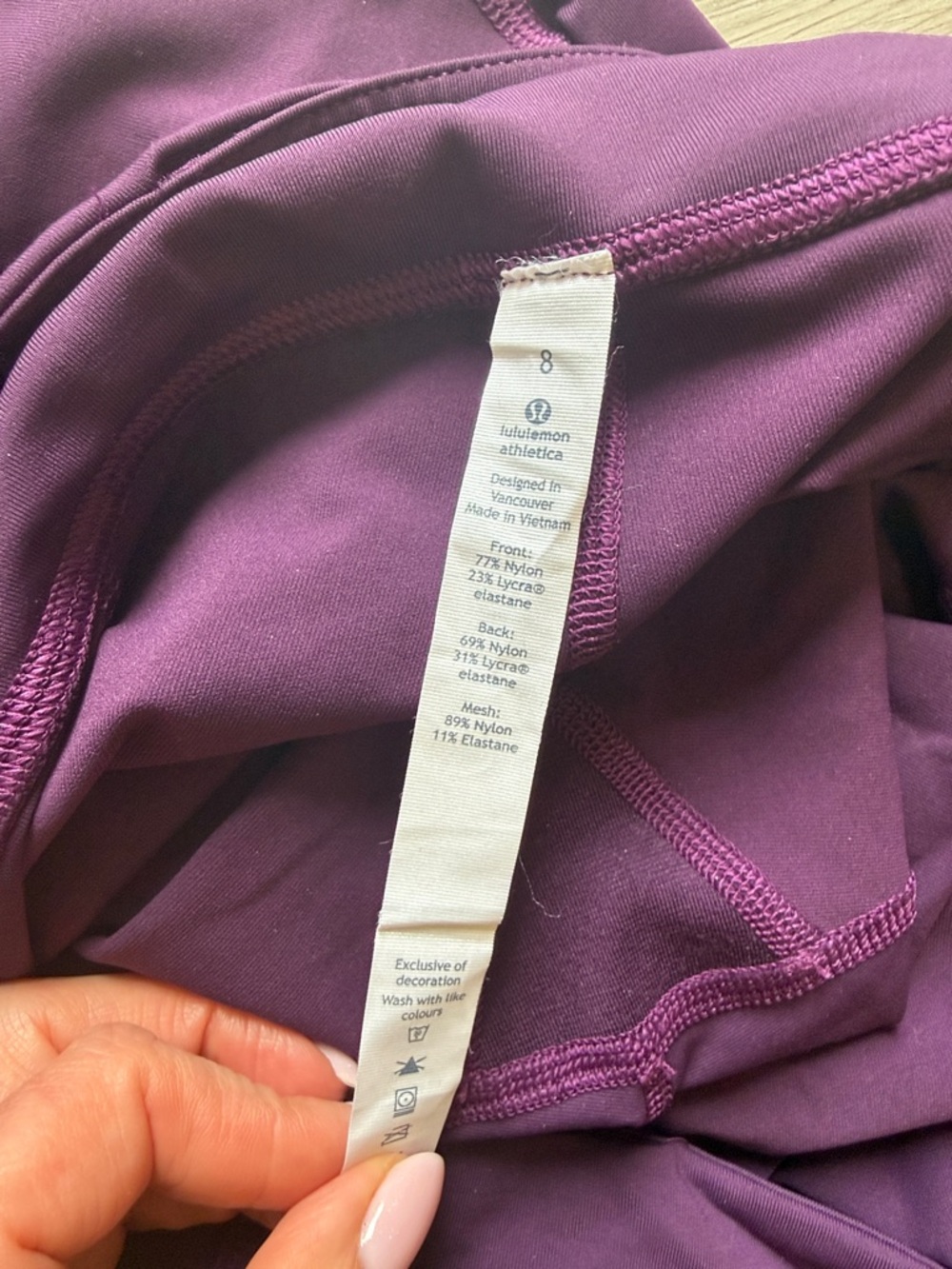 Lululemon Inspire Tight II Size 8 Darkest Magenta - Picture 8 of 9